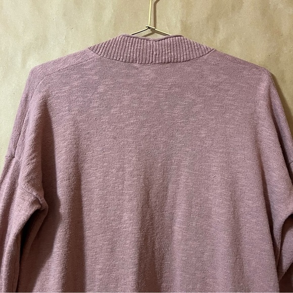 Madewell | Bradley Cardigan Sweater Open Front Textured Cotton Dusty Rose Size S - Picture 9 of 12